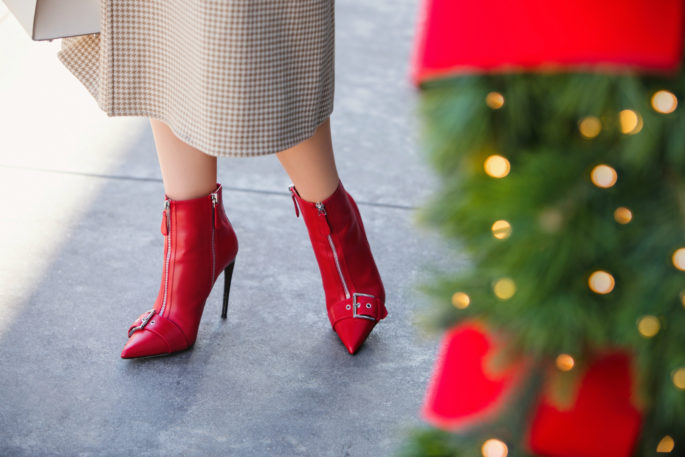 celine red boots