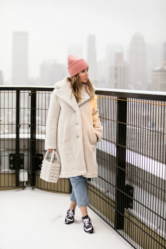 faux shearling coat & other stories