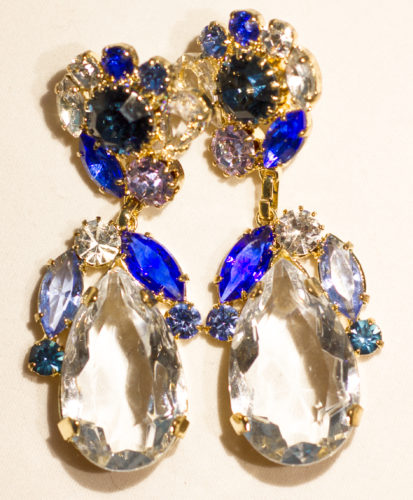 statement blue earrings