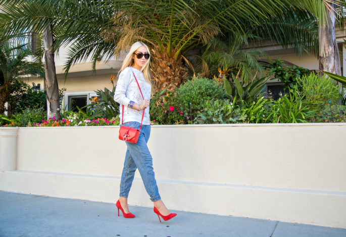 iro sweater,Iro Gareth Sweater,Free People Harem Pants,Red Givenchy Obsedia,Iro top,Givenchy Red Obsedia Bag,Free People Easy Chambray Harem Pants,california Casual style
