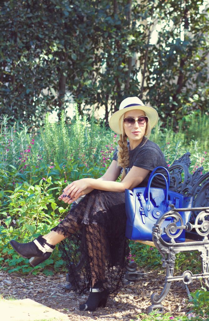 San Ysidro ranch,Lace skirt,Rag and Bone Boots,Rodarte t-shirt,Free People slip dress,Lost in the blooms,Rag and Bone Harrow Boots,Panama hat,Ralph Lauren Ricky bag,Wisteria blooming,Free people French Courtship dress