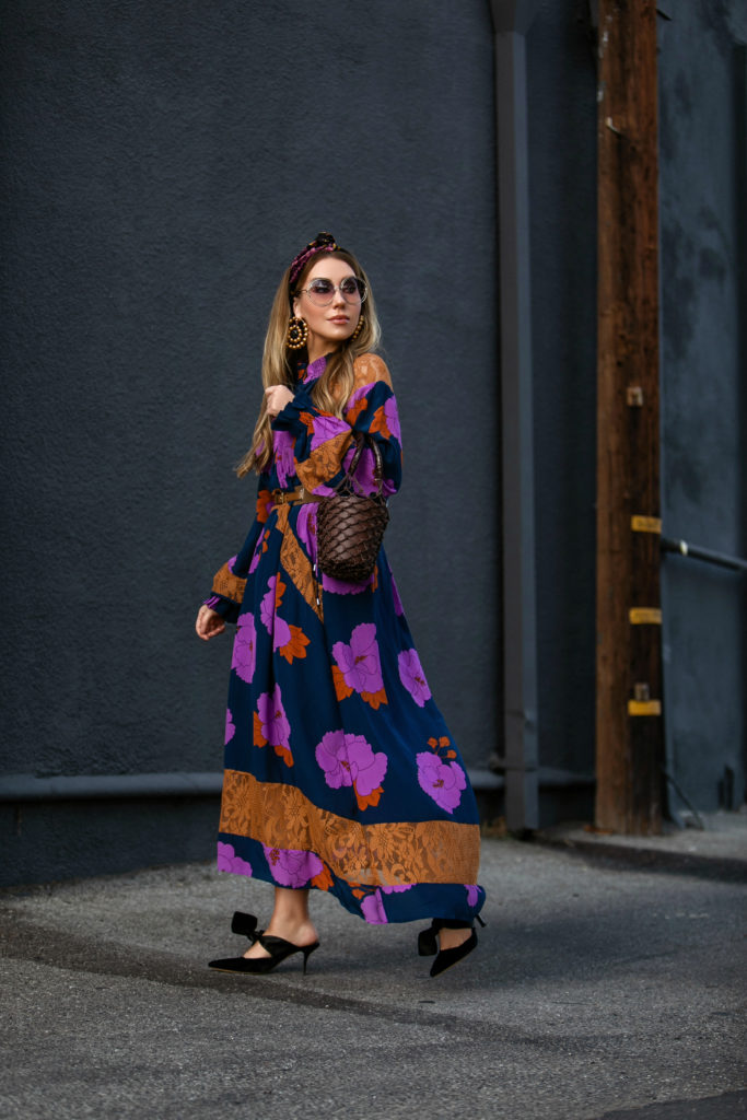 Resort Colors,The Row Coco,Dress Dodo Bar Or print,The Row shoes,The Row Coco Mules,STAUD Moreau Bag,STAUD Mini Moreau,STAUD Mini Moreau Bag,Maxi Dress Dodo Bar Or,Marni earrings,What to wear on vacation 2019,Free People headband,Dress by Dodo Bar Or,Chloe Carlina sunglasses,Row Coco mules